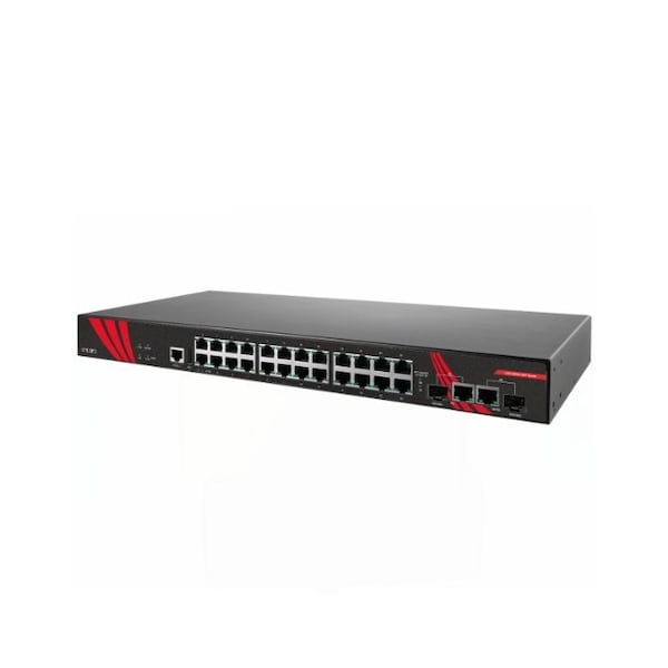 26-Port Industrial Gigabit Managed Ethernet Switch, w/24-10/100/1000Tx RJ45 and 2-Gigabit Combo Port